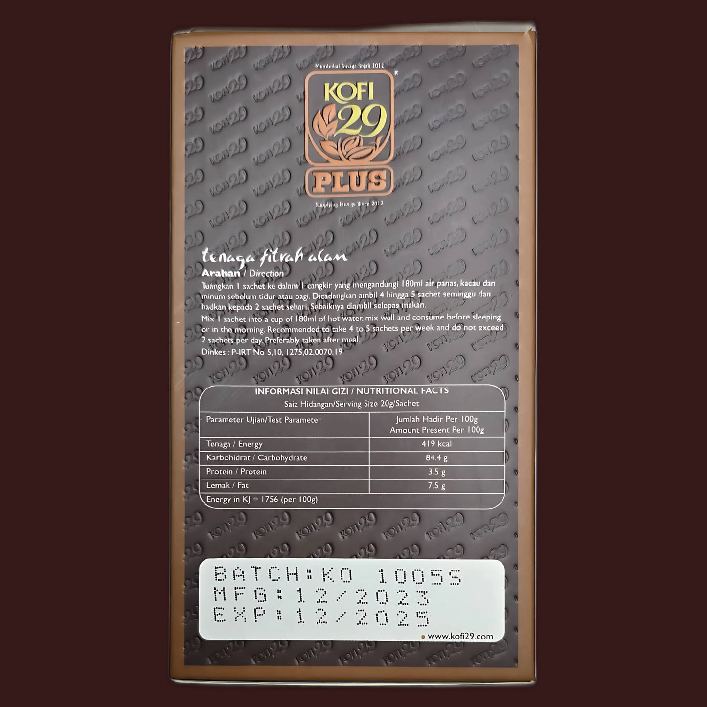 Kofi 29 Plus Coffee (1 Box = 10 Sachets)